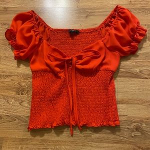 Coral Red Papaya Blouse